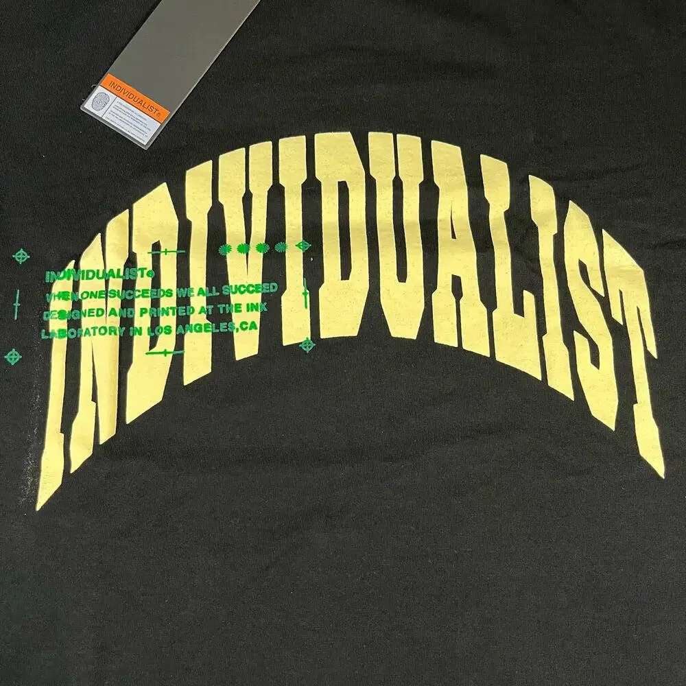 Individualist Arc Spellout Black T Shirt Mens Size M New‎